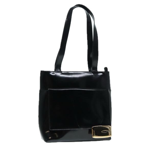 GUCCI Tote Bag Patent Leather Black Silver 002 8754 002 8754 - Picture 1 of 16